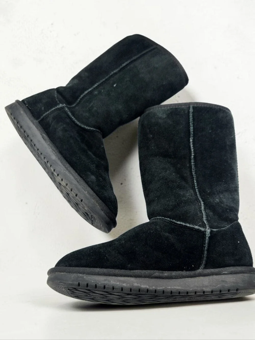 Koolaburra By UGG Victoria Tall Boot Womens 5 Black Suede Sherpa Bows Pull On